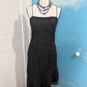Milly Elegant Black Lace Strapless Dress, size 4.